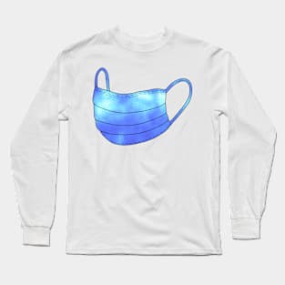 Shiny blue face mask Long Sleeve T-Shirt